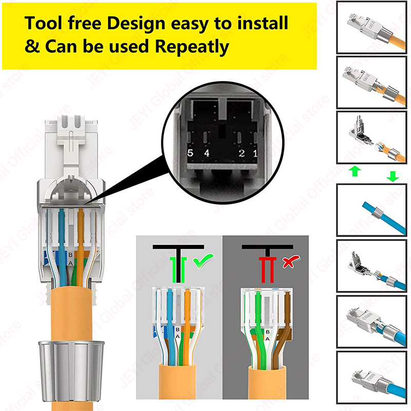 JEYI CAT7 6A RJ45 Connector 8P - Rj45 Jack ulasan dan harga