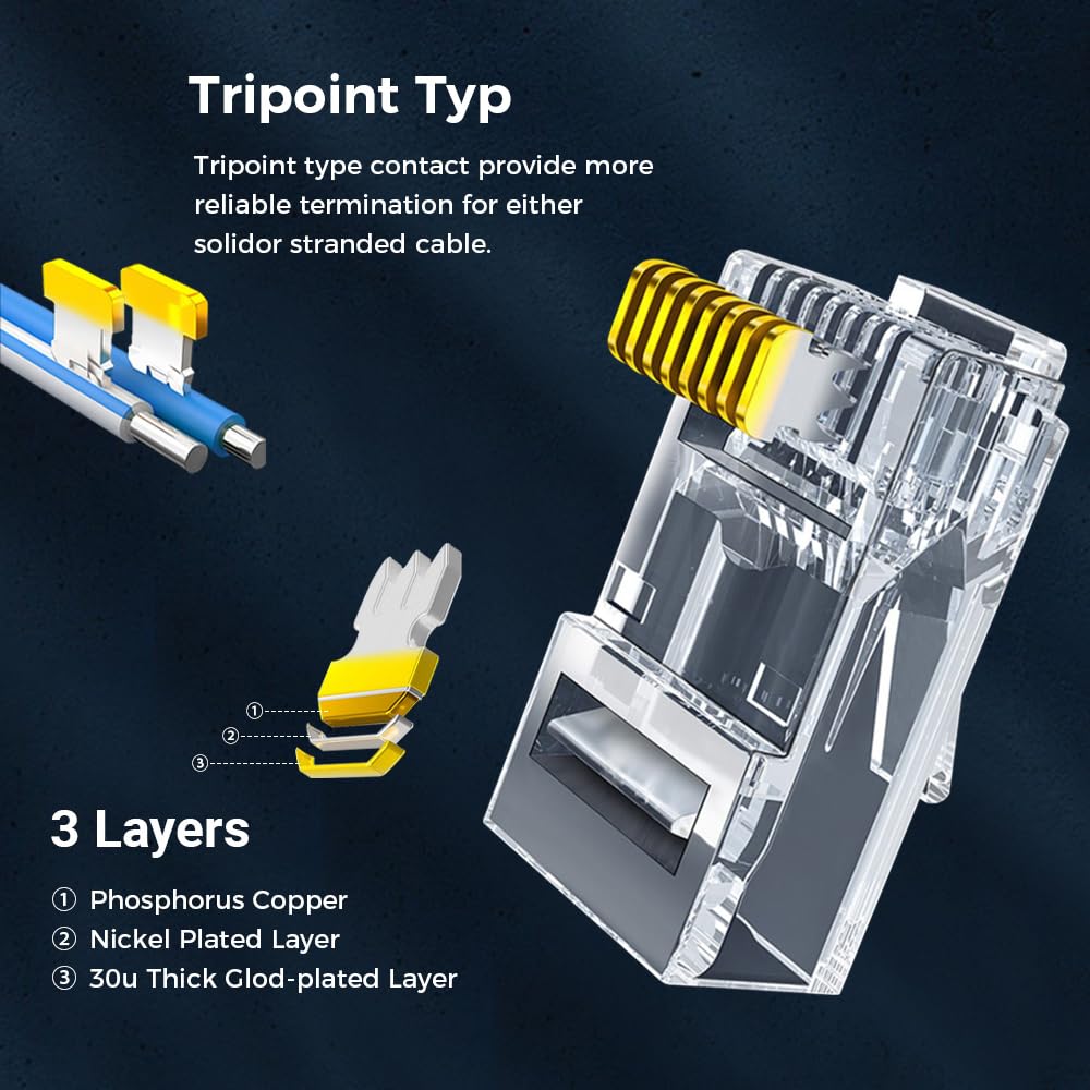 RJ45 Connector CAT6 Pass Throu - Rj45 Jack ulasan dan harga