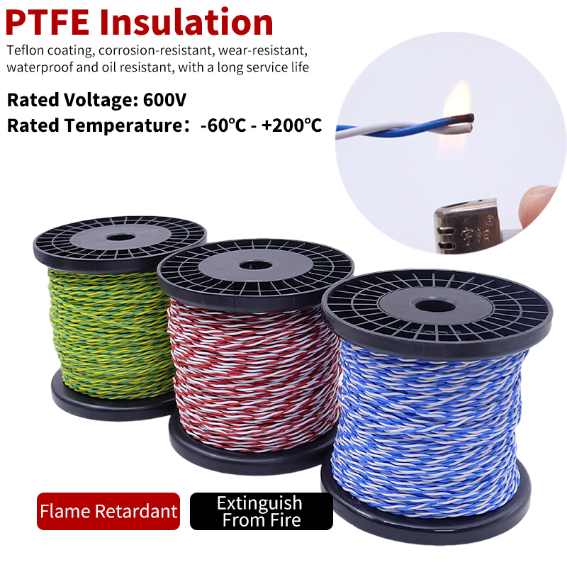 PTFE Wire AFS200 2pins 26/25/2 - Audio Jumper Wire ulasan dan harga