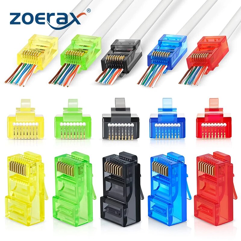 50PCS RJ45 Cat6 Pass Through C - Rj45 Jack ulasan dan harga