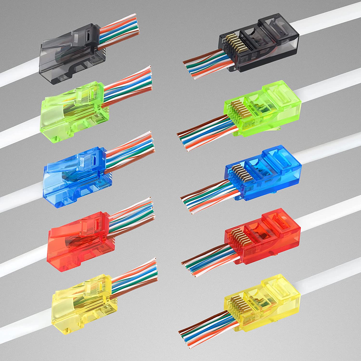 50PCS RJ45 Cat6 Pass Through C - Rj45 Jack ulasan dan harga