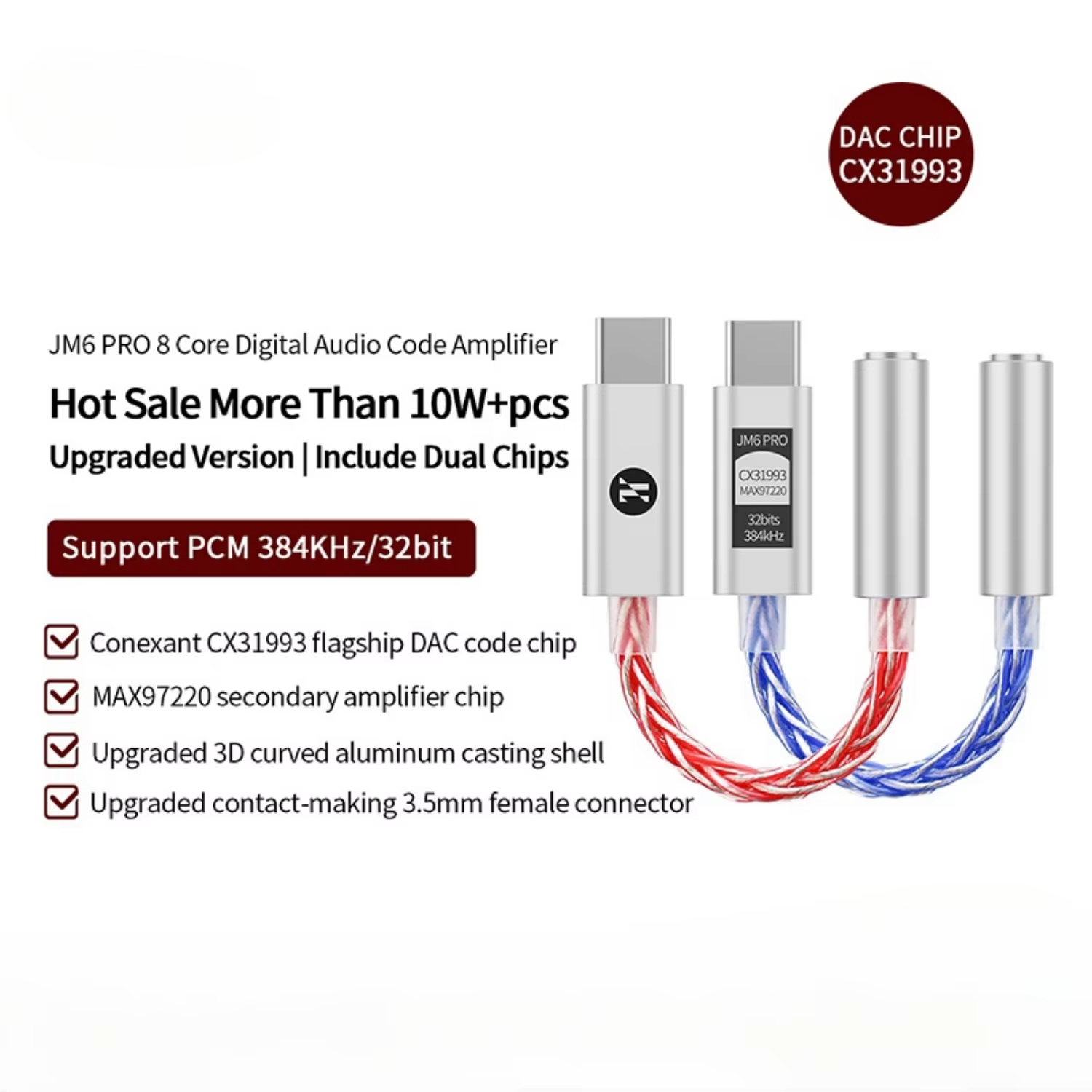 JCALLY JM6 Pro Type-C to 3.5mm - Audio Dac ulasan dan harga